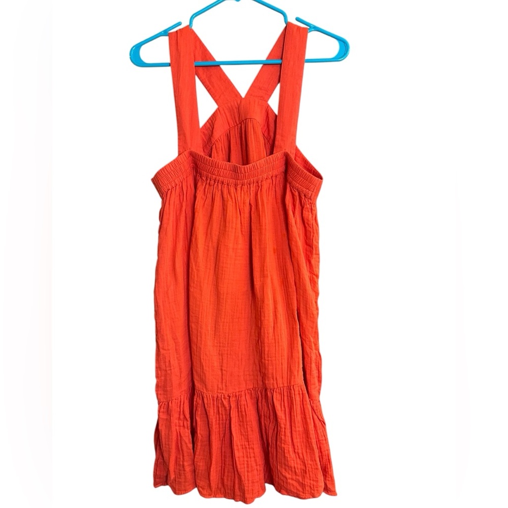 Band of the Free Elegant Orange 100% Cotton Sleeveless Dress - Picture 3 of 10